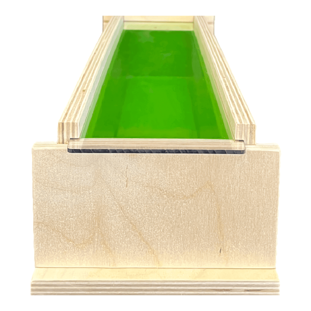 4.5 lb premium soap mold with clear lid for easy viewing and reduced ash, featuring detachable sides for simple soap removal.