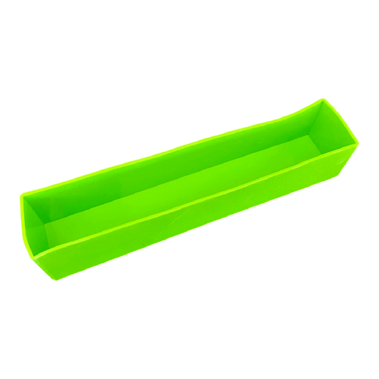 Vibrant green 7.5 lb silicone loaf liner. Perfect for baking, reduced price due to bowing. Final sale only!