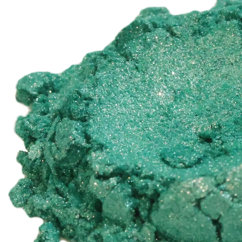 Calm Before The Shore Teal Mica: shimmering teal-green glittery powder