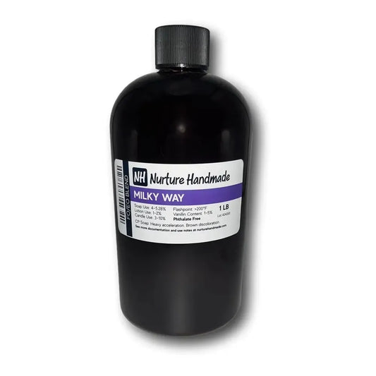 Milky Way FO/EO Blend in a sleek bottle, perfect for crafting cosmic fragrances full of sweet and energizing notes.