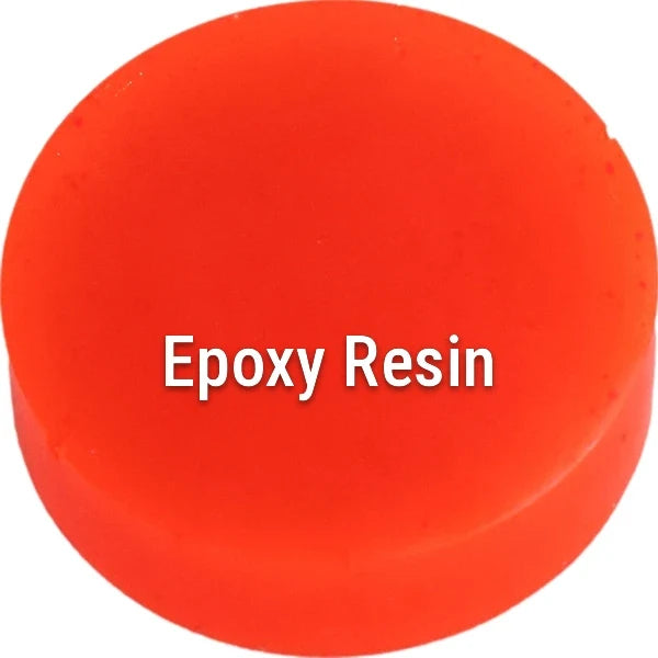 Fluorescent Neon Red-Orange epoxy resin sample