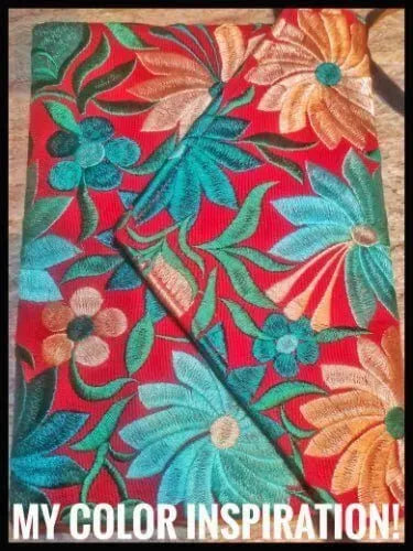 Vibrant floral embroidery showcasing bright colors, a true source of color inspiration for creative projects!