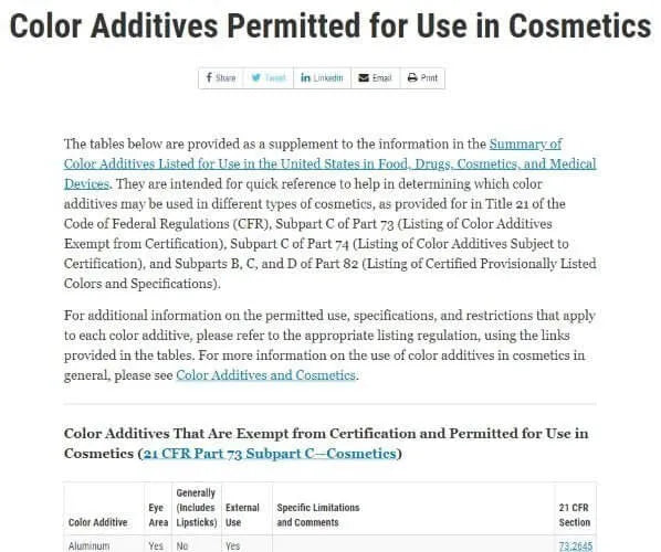 Reading the FDA Color Tables