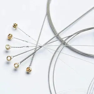 Assorted metal wires and elements for crafting, perfect for creating jewelry and unique handmade designs.