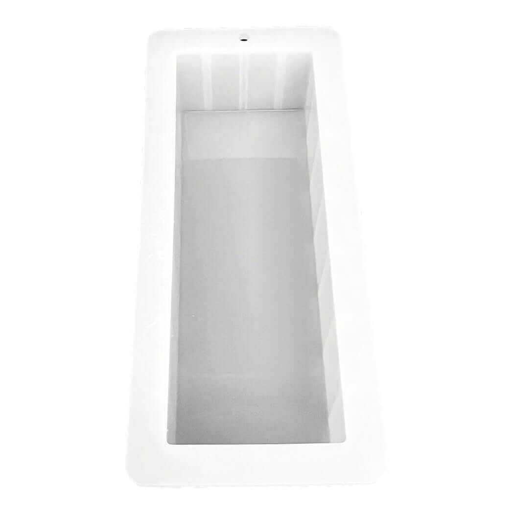 Rectangular white handmade bathtub perfect for a nurturing and relaxing experience.