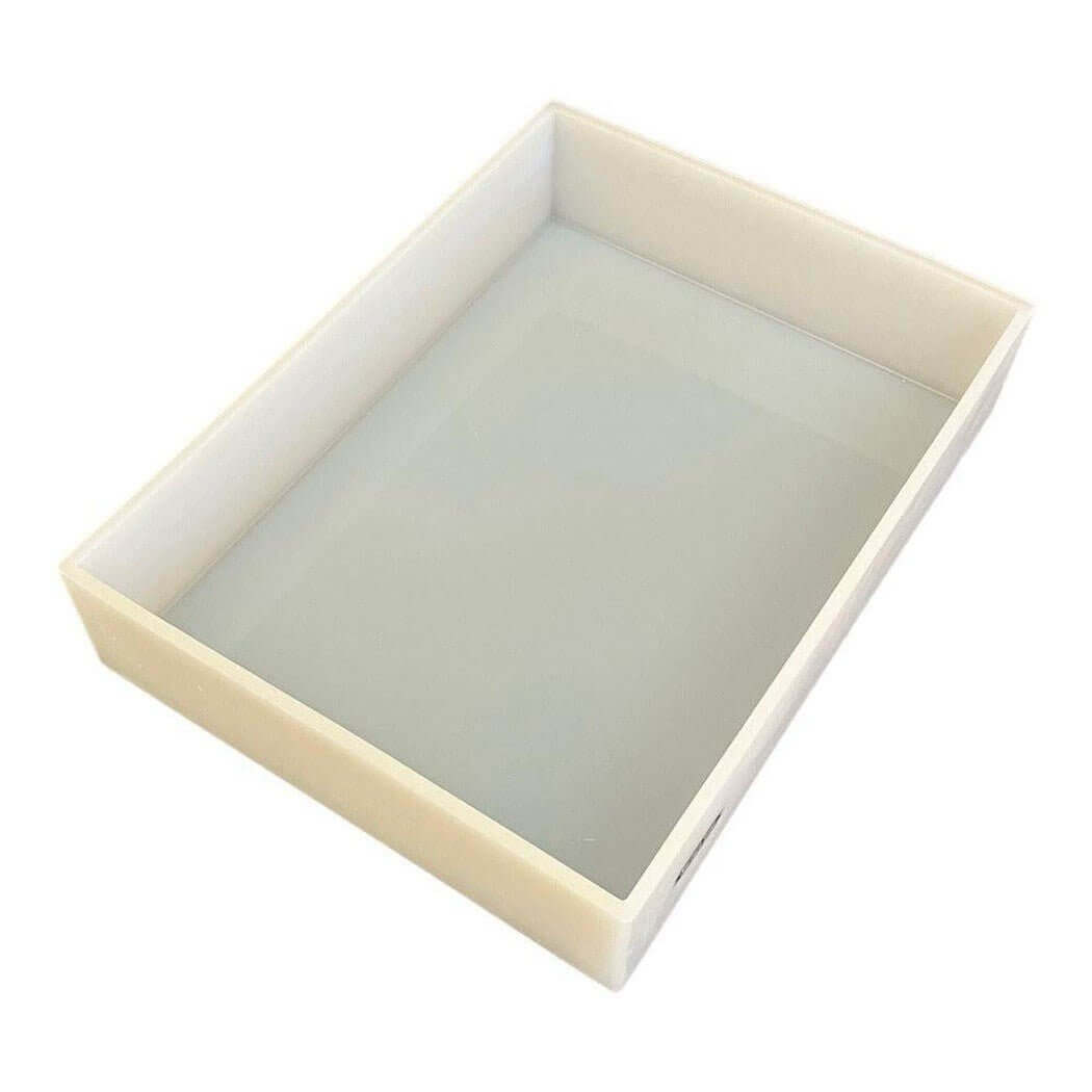 White rectangular handmade wooden tray from Nurture Handmade