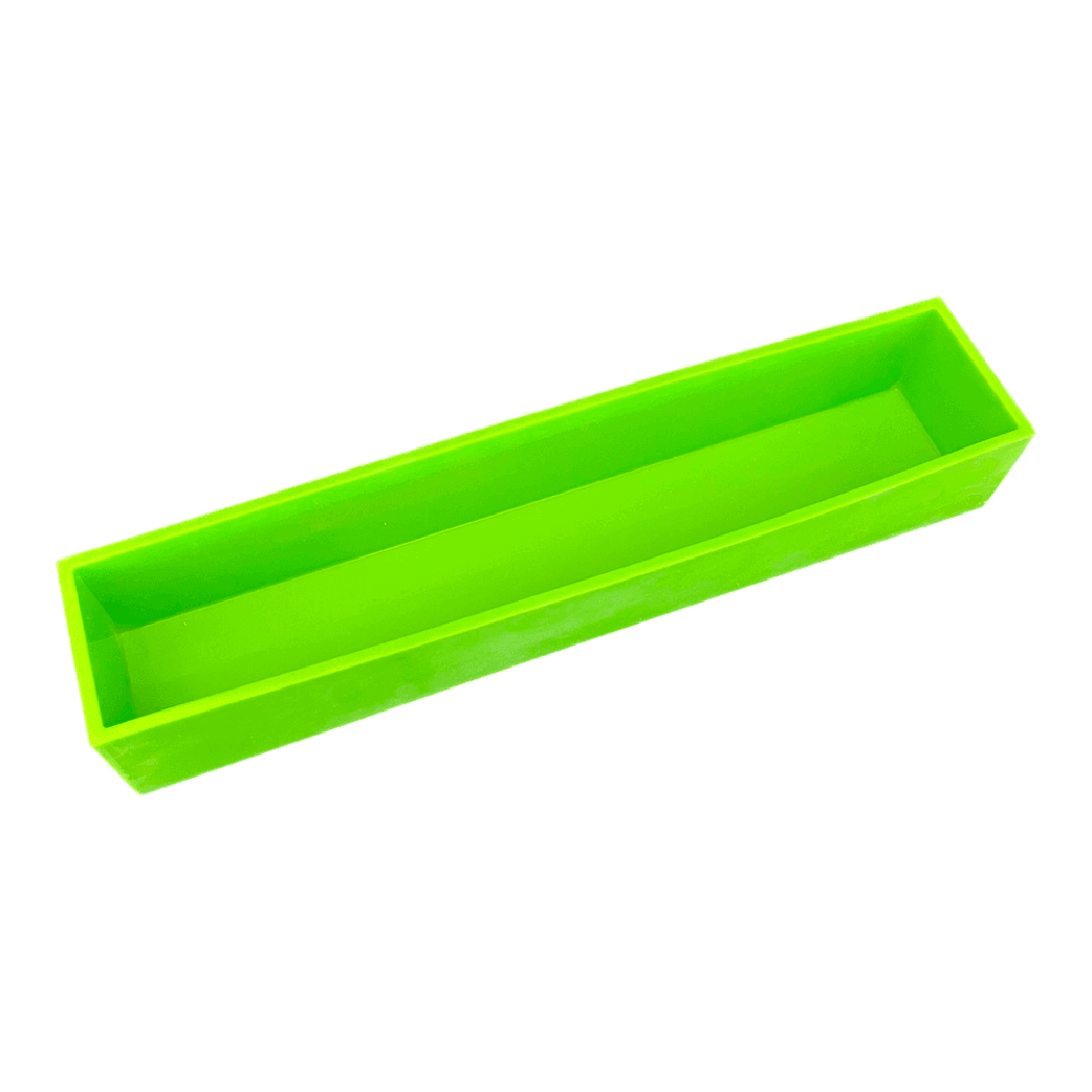 Bright green handmade silicone soap mold, perfect for nurturing your DIY soap crafting needs.