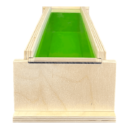 4.5 lb premium soap mold with clear lid for easy viewing and reduced ash, featuring detachable sides for simple soap removal.