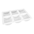 6 Bar Half Round Silicone Mold with 6 square compartments and semi-circular indentations