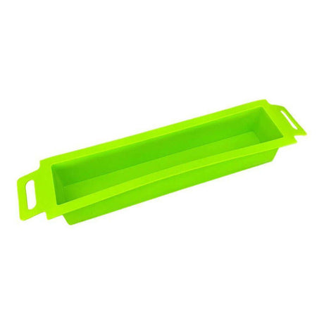 Bright green silicone loaf mold for baking, perfect for Nurture Handmade creations.