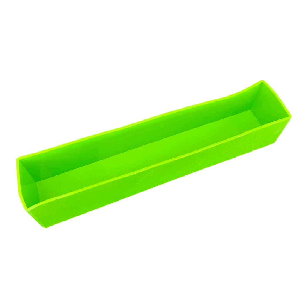 Vibrant lime green silicone rectangular tray for 7.5 lb loaf liner