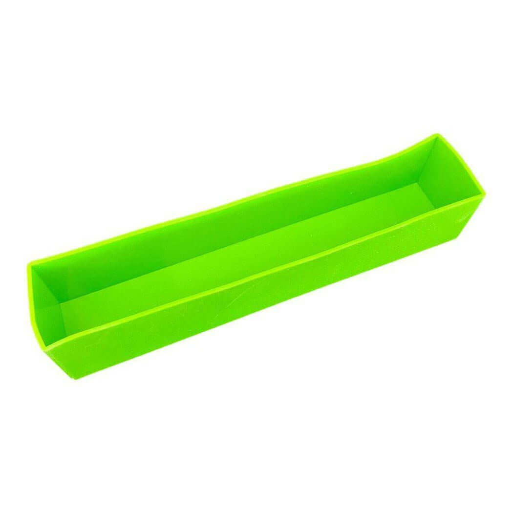 Green rectangular silicone baking mold tray for handmade baked goods