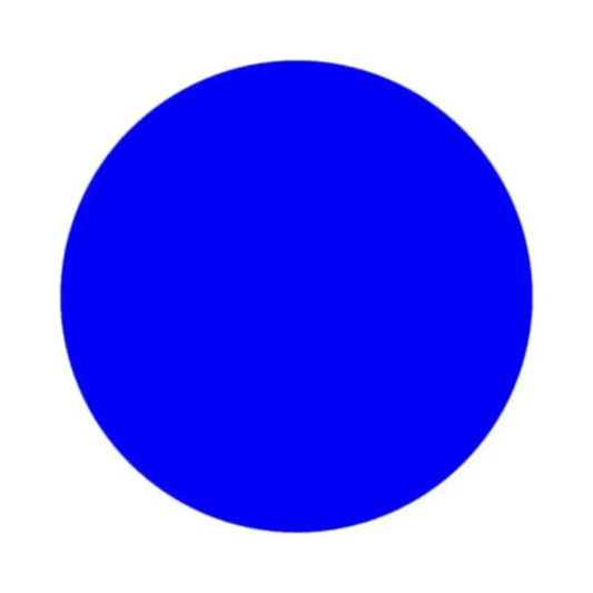 Vivid blue circle representing Blue 1 Batch Certified Lake Powder for vibrant crafting projects.
