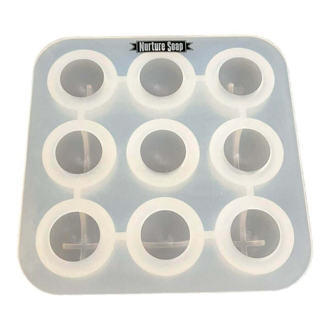 Silicone round soap mold by Nurture Soap for handmade soap making.