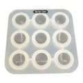 Medium 9 Ball silicone soap mold with translucent 3x3 circular cavities