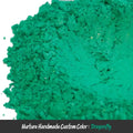 Vibrant emerald-green Dragonfly Blue Green Mica powdered pigment with fine texture