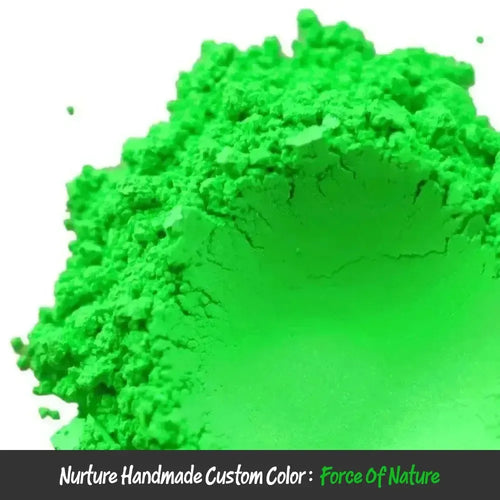 Vibrant neon green Force of Nature mica pigment blend by Nurture Handmade