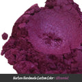 Vibrant ultraviolet dark purple mica powder with glittery texture