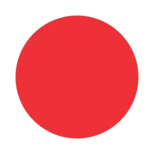 Bright red circle representing vibrant Red 40 Batch Certified Lake Powder for creative projects.
