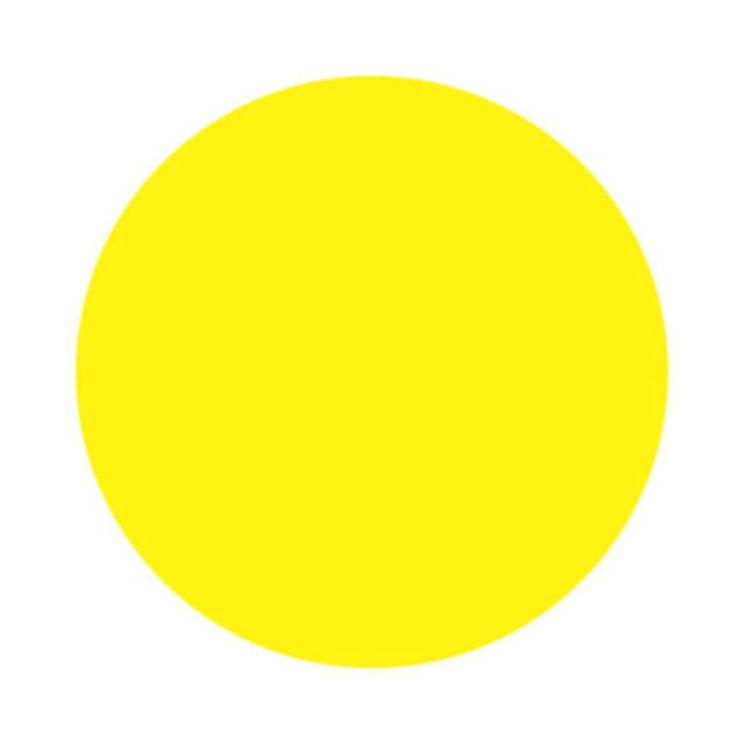 Bright yellow circle on a white background representing Nurture Handmade designs