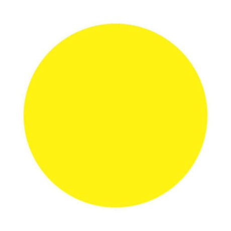 Bright yellow circle on a white background representing Nurture Handmade designs