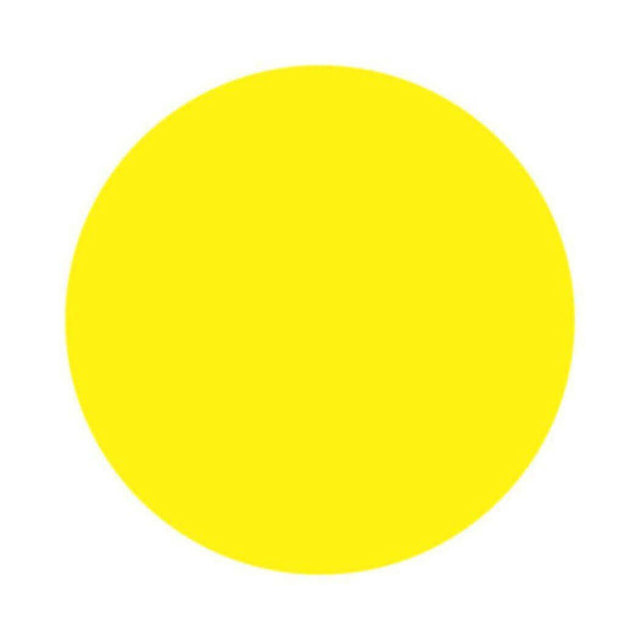 Bright yellow circle on a white background representing Nurture Handmade designs