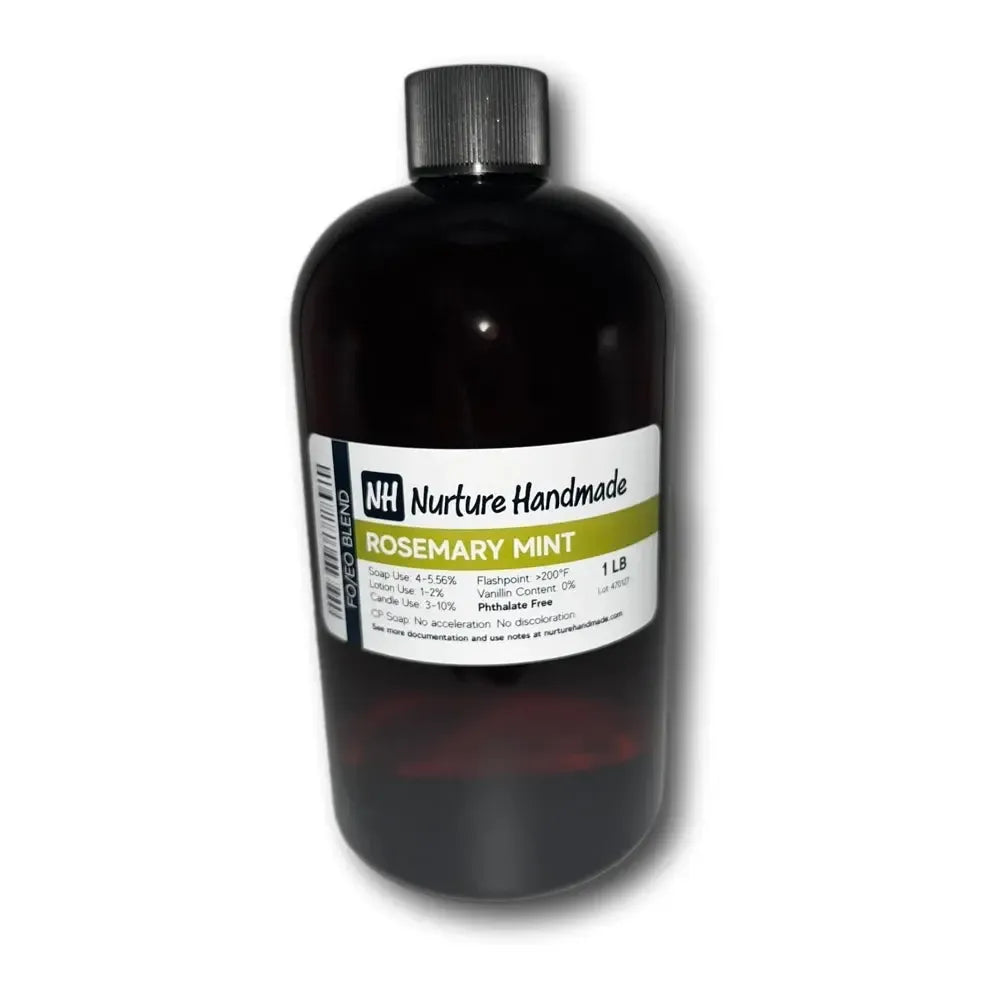 Rosemary Mint fragrance oil blend in a bottle, featuring refreshing mint and earthy rosemary notes.