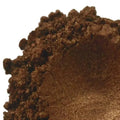 Bronze Brown Mica: rich, shimmering brown powder with crumbly texture