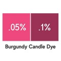 Burgundy Liquid Candle Dye: 0.05% pink and 0.1% magenta dye percentages