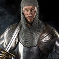Dark weathered steel chainmail coif for Cavalier Fragrance Blend