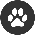 Simple and stylish paw print icon, perfect for pet lovers and animal-related content.