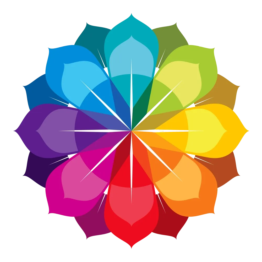 Vibrant multi-colored chakra wheel in Nurture Handmade Custom Colors Set