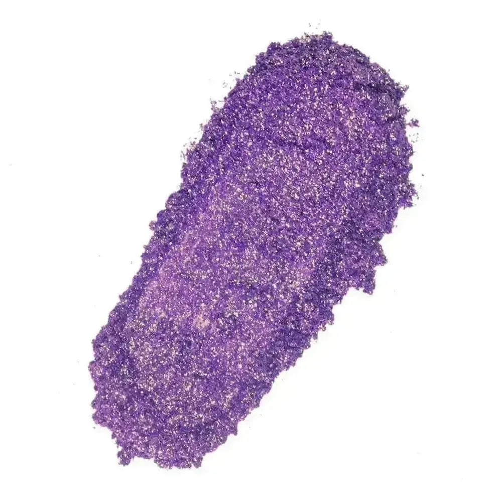 Eclipse Purple Mica Glitter eyeshadow swatch with shimmering purple sparkle