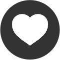 A simple black and white heart icon, symbolizing love and affection.