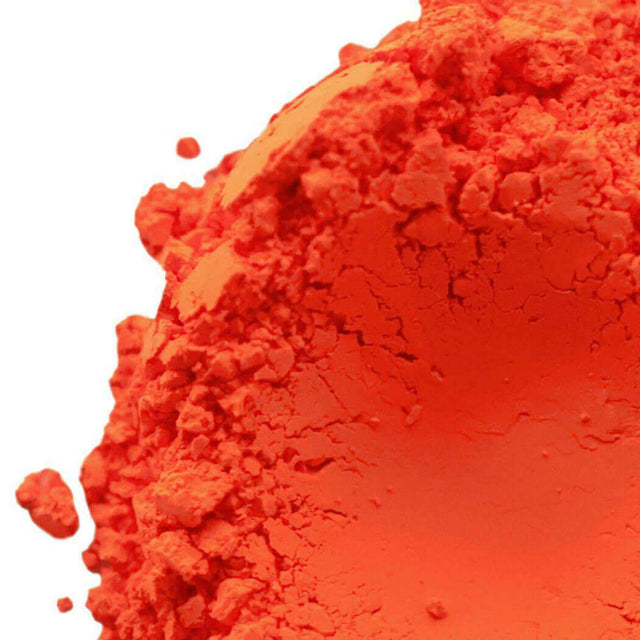 Bright orange powdered pigment for handmade crafts – Nurture Handmade products.