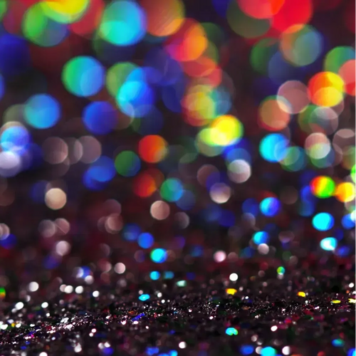 Vibrant multicolored biodegradable glitters sample set shimmering with sparkle