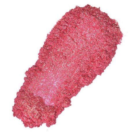 Nurture Handmade vibrant pink glitter eyeshadow swatch with sparkles