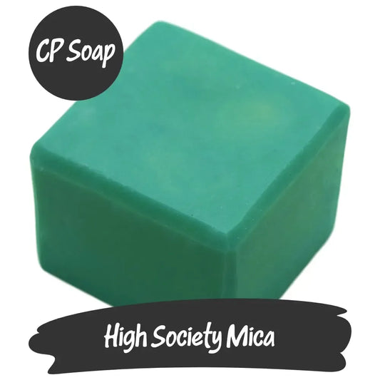 Vibrant High Society Green Mica soap, perfect for adding luxurious color to beauty products and crafts.