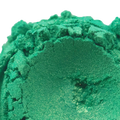 Vibrant shimmering teal eyeshadow in High Society Green Mica glitter texture