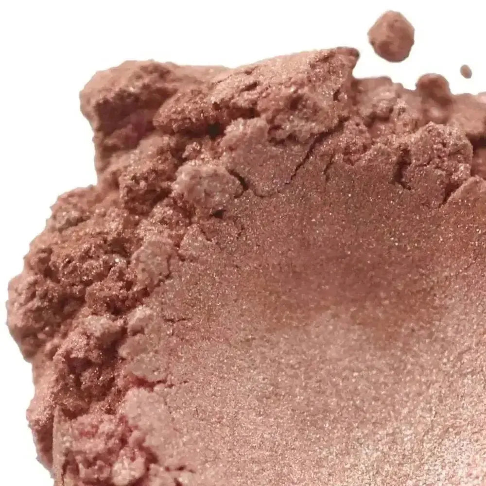 Honey Blush Mica rose gold pressed powder with glittery finish