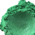 Vibrant shimmering Jade Green Mica powder with fine glittery texture