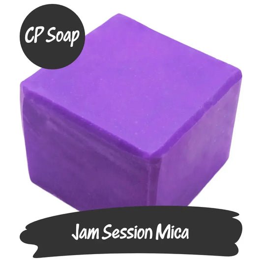 Jam Session Purple Mica block for soap making, showcasing vibrant sparkles for creative projects.