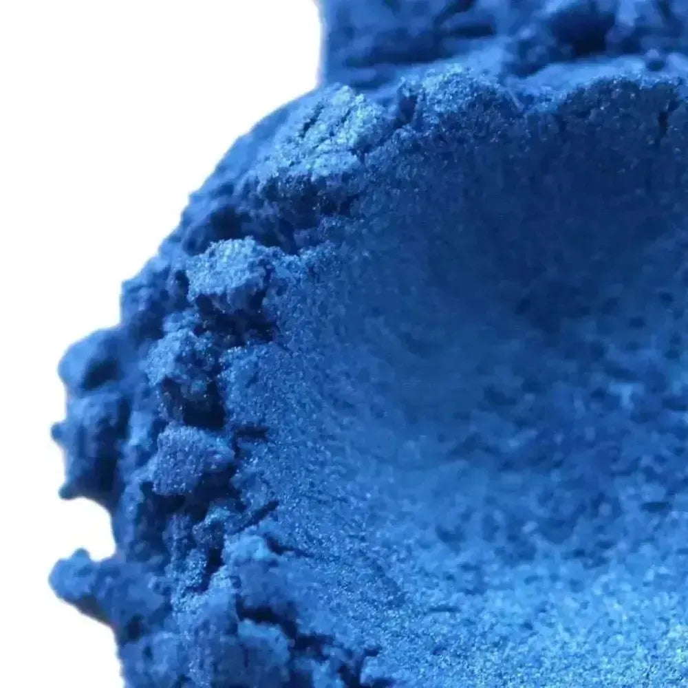 Kashmir Blue Mica: vibrant shimmering blue powder with fine texture