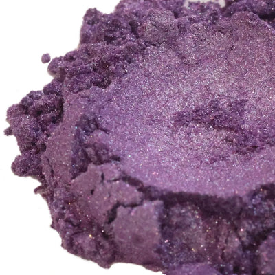 Mound of purple mica powder with violet pearly shimmer