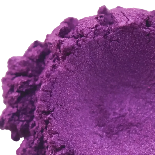 Cyber Grape Purple Mica powder showcasing vivid purple hue and dazzling sparkle for bold crafts.