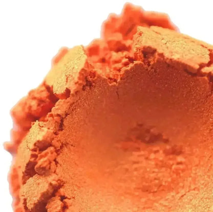Electric Orange Mica powder, vibrant and bold orange hue for creative crafts and art projects.