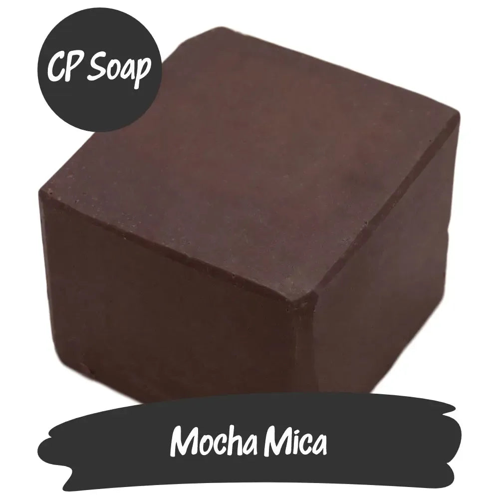 Mocha Brown Mica for CP soap, showcasing rich brown tones and shimmer for elegant handmade creations.