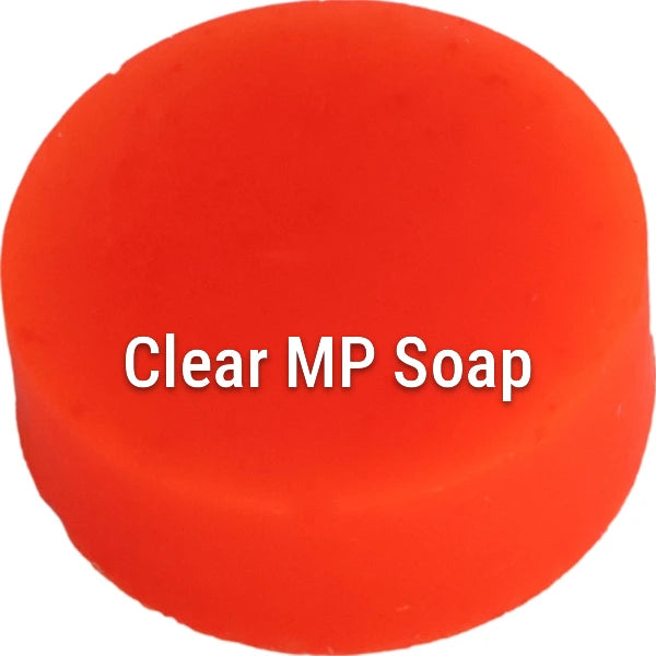 Fluorescent Neon Red-Orange Clear Melt & Pour Soap sample