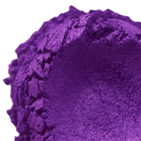 Vivid purple powder pigment in close-up detail for Nurture Handmade crafting projects