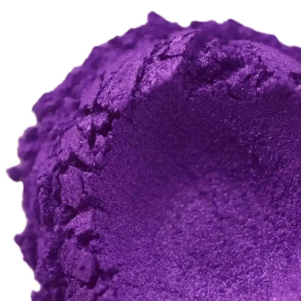 Vibrant shimmering Orchid Purple Mica powder with fine crumbly texture